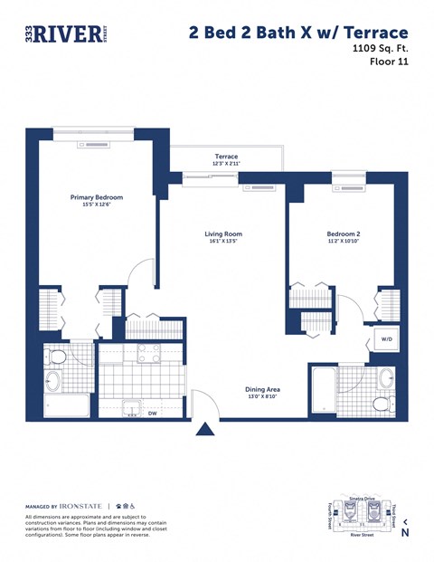 the floor plan of 2 bed 2 bath xxxviii